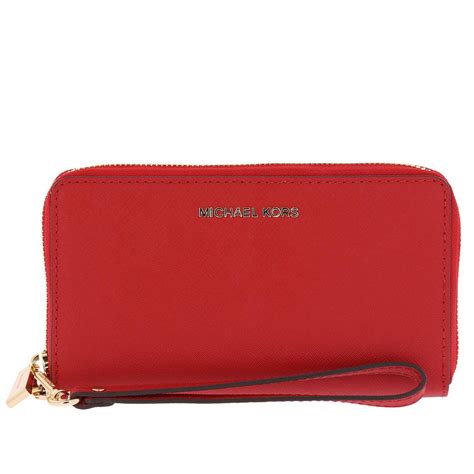 michael kors rubin red wallet|Michael Kors red leather wallet.